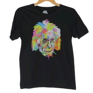 Einstein Men's Stitch Watercolor T-Shirt Size Medium Cotton Short Sleeve